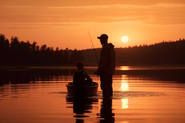 uomo che pesca